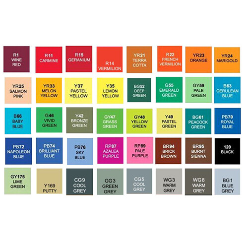 Двустранни маркери в куфар 40 бр Verk Group