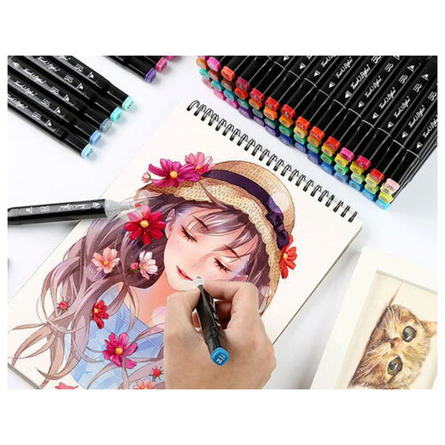 Двустранни маркери в куфар 40 бр Verk Group