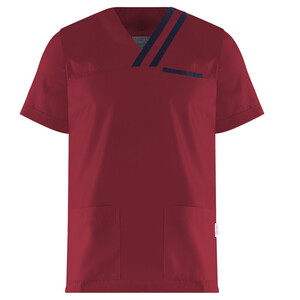 Мъжка медицинска туника Be unique Oliver Dark Red/Navy XS-3XL Мъжка медицинска туника Be unique Oliver Dark Red/Navy XS-3XL