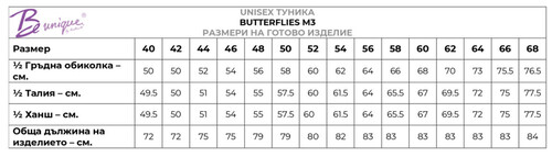 Дамска медицинска туника Be unique Butterflies XS-3XL