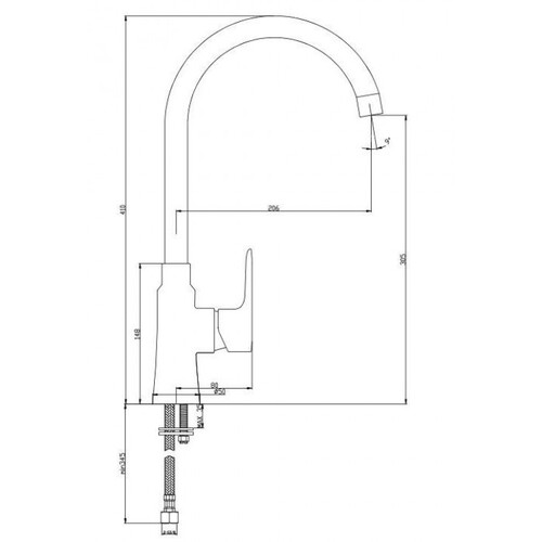 Едноръкохватков смесител за кухня Cascada Black Edition II