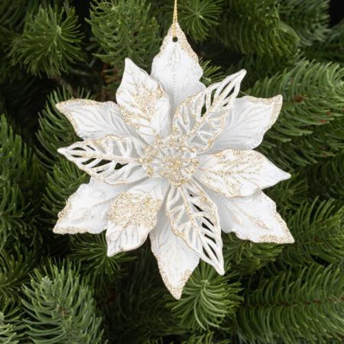 Висулка Коледна играчка звезда червена/бяла