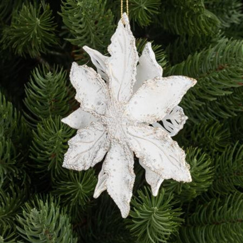 Висулка Коледна играчка звезда червена/бяла