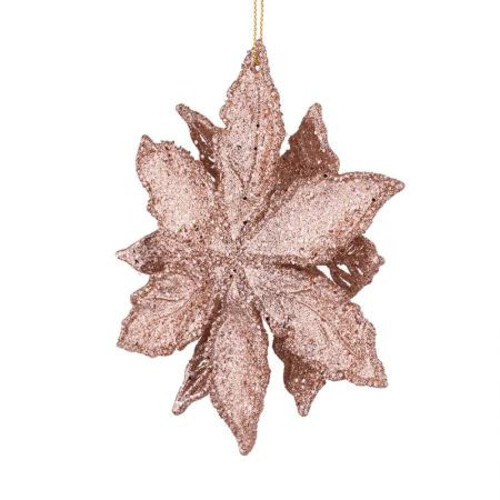 Висулка Коледна играчка звезда бежова/червена