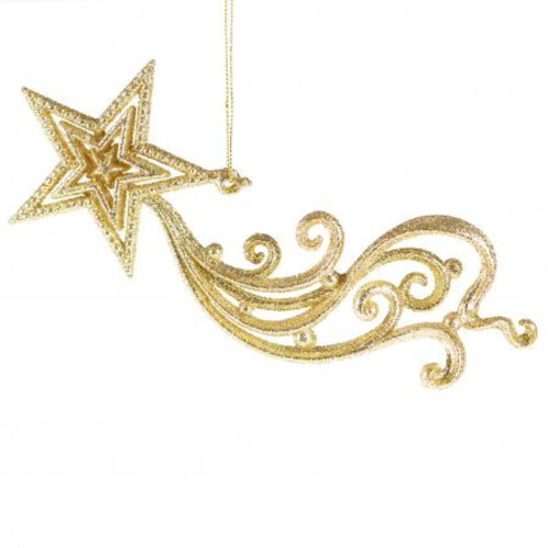 Висулка Коледна играчка звезда злато/сребро