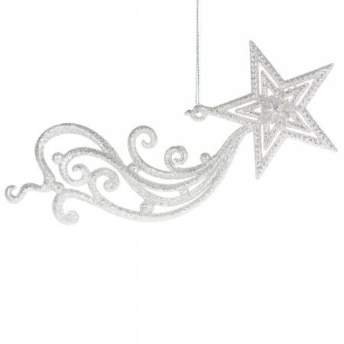 Висулка Коледна играчка звезда злато/сребро