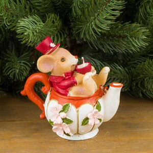 Свещ мишка в чайник MH146