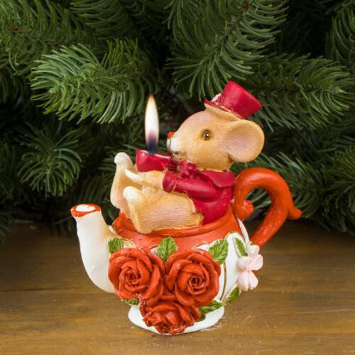 Свещ мишка в чайник MH146
