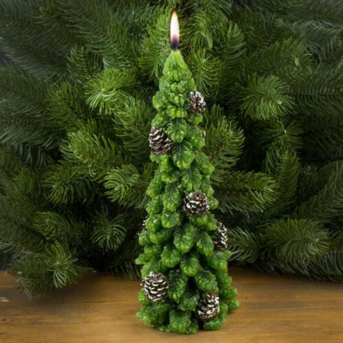 Коледна свещ зелена елхичка MH141