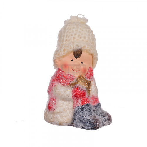 Коледна фигурка Детенце с плетена шапка BCH-004