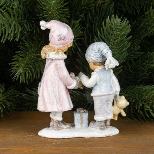 Коледна фигурка Момиче и момче