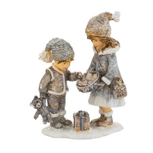 Коледна фигурка Момиче и момче