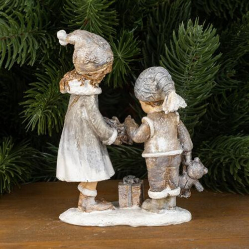 Коледна фигурка Момиче и момче