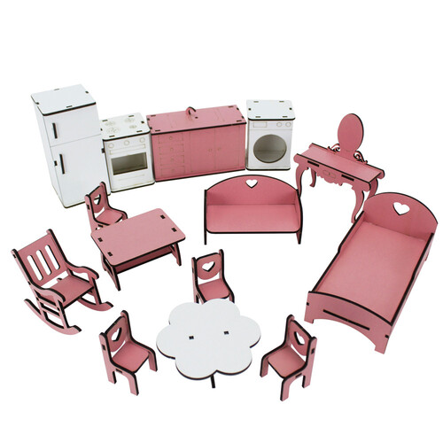 Дървена къща за кукли Moni Toys Lilly