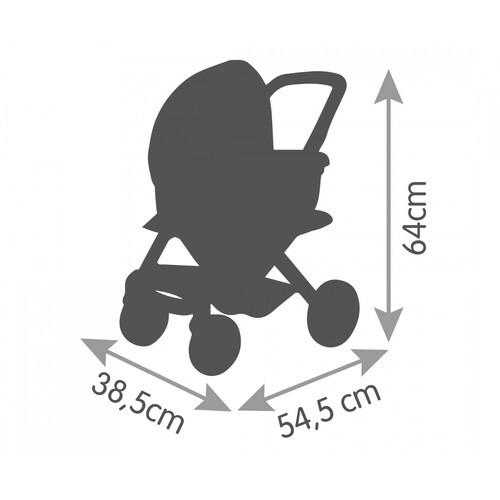 Детска количка за кукли Smoby 3 в 1 Сива
