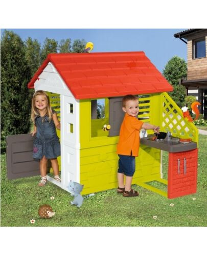 Детска къща натюр с кухня Smoby