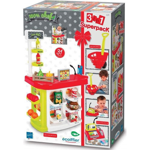 Детска кухня Ecoiffier 3 в 1 100% chef