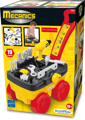 Детски игрален комплект Ecoiffier Работна количка с инструменти