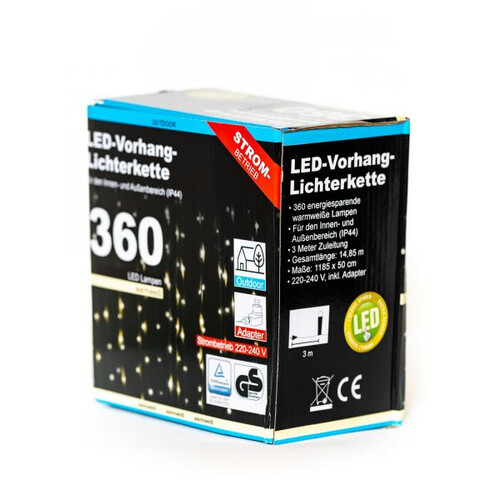 Коледни лампи тип завеса 360 LED светодиода