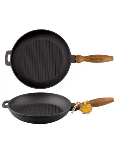 Чугунен грил тиган дървена дръжка кръгъл ф24xh4см T308 Maysterny