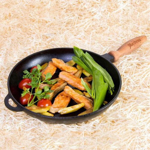 Чугунен тиган с дървена дръжка ф28xh6см T306 Maysternya