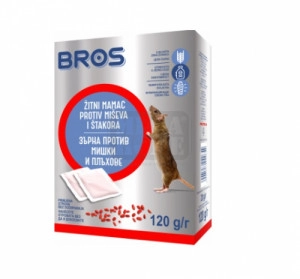 Отрова на зърна за мишки и плъхове Bros 120 гр. Отрова на зърна за мишки и плъхове Bros 120 гр.
