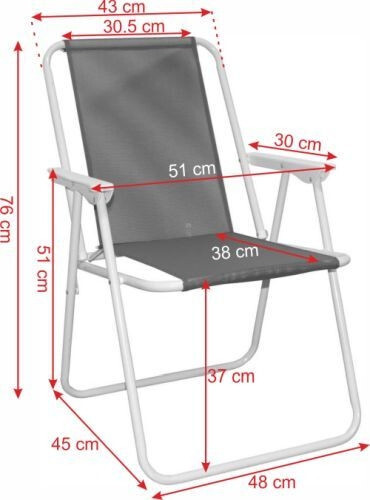 Сгъваем стол MAXIMA, изработен от стомана и textilene