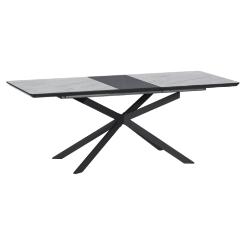 Разтегателна трапезна маса OMAHA Carmen - бял / тъмносив