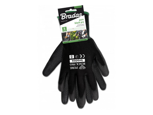 Ръкавици PURE BLACK PRO PU полиуретанови с PVC точки