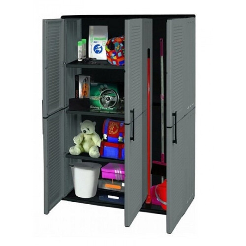 Битов трикрилен гардероб PVC 102 x 37 x 163