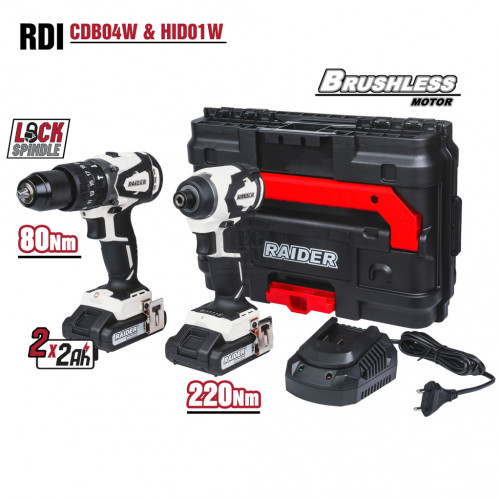 Бормашина и Винтоверт безчеткови RDI-CDB04W&HID01W 2x2AhCase