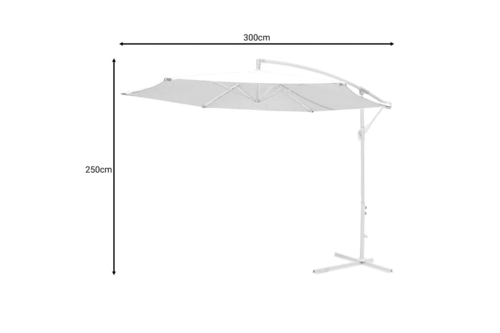 Чадър с изнесен център Ф300 БЯЛ