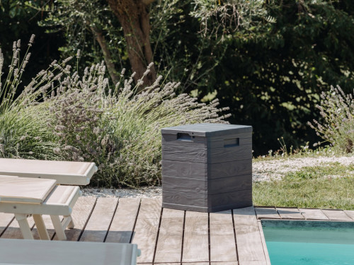 Кутия за съхранение Multybox Woody’s 90 л цвят антрацит