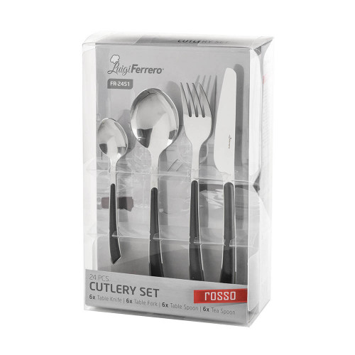 Комплект прибори за хранене-Luigi Ferrero Rosso-FR-2451-24 части