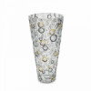 Ваза Bohemia 1845 Lisboa Gold and Black Circles - H 31 cm-megahome.bg