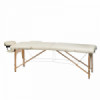 Дървена сгъваема масажна кушетка кремава-megahome.bg