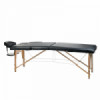 Дървена сгъваема масажна кушетка черна-megahome.bg