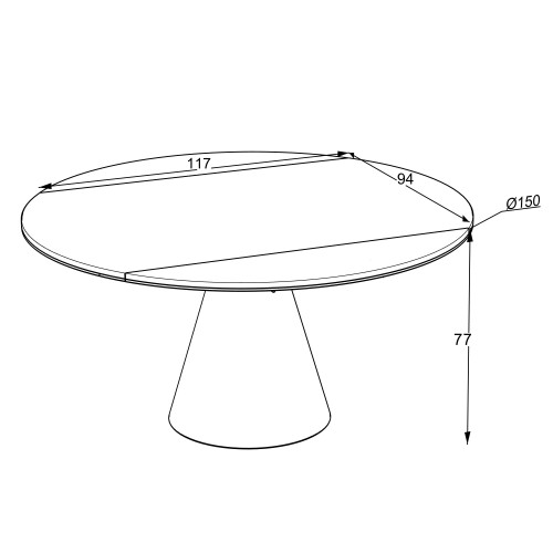 Разтегателна кръгла трапезна маса YANDAN