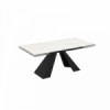 Разтегателна трапезна маса MONZA – бял мрамор и черен метал-megahome.bg