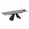 Разтегателна трапезна маса MONZA – сив мрамор / черно-megahome.bg