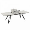 Разтегателна трапезна маса MERKUR – бежов мрамор и черно-megahome.bg
