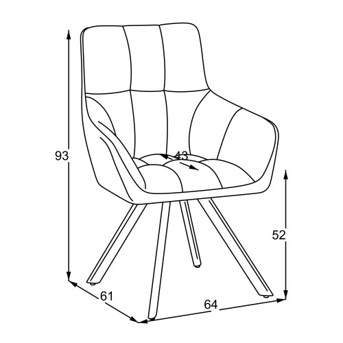 Трапезен стол ALGAN – светло сиво и черно