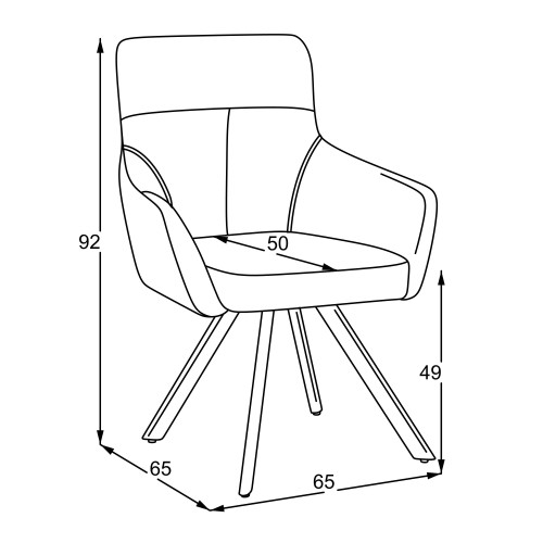 Трапезен стол BATU – светло кафяво и черно
