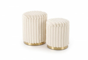 Комплект от 2 табуретки FIDO с капак – крем и злато