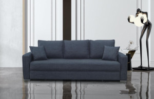 Разтегателен диван 3-ка FLEXI с ракла – сиво-син меланж Разтегателен диван 3-ка FLEXI с ракла – сиво-син меланж