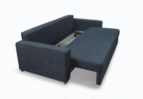 Разтегателен диван 3-ка FLEXI с ракла – сиво-син меланж