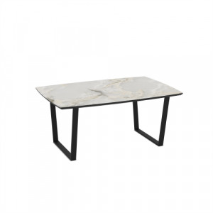 Холна маса DALAS – бежов мрамор и черно