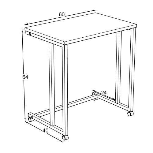Помощна маса SINE – дъб артисан и черно