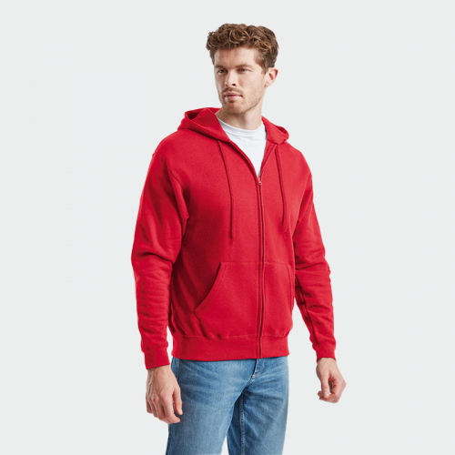 Суитшърт с цип Fruit of the Loom FOL CLASSIC-Червен