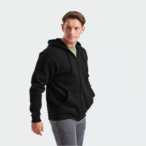 Суитшърт с цип Fruit of the Loom FOL CLASSIC-Черен